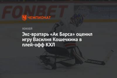 Экс-вратарь «Ак Барса» оценил игру Василия Кошечкина в плей-офф КХЛ