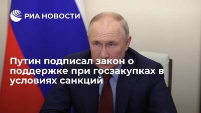 Путин утвердил изменения законодательства в целях поддержки закупок в условиях санкций