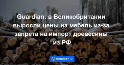 Guardian: в Великобритании выросли цены на мебель из-за запрета на импорт древесины из РФ