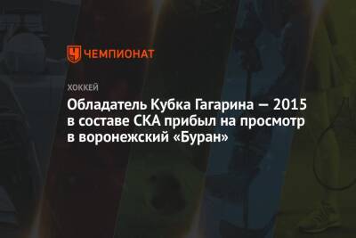 Обладатель Кубка Гагарина — 2015 в составе СКА прибыл на просмотр в воронежский «Буран»