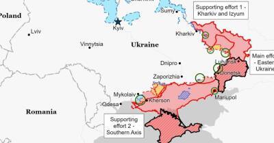 Карта боевых действий: войска РФ начали наступление на Донбассе, ВСУ контрнаступают под Харьковом