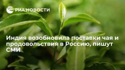 The Economic Times: Индия возобновила поставки чая и продовольствия в Россию