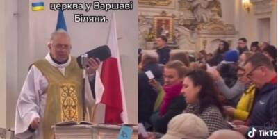Пел и приплясывал. В Польше священник включил украинскую песню Ой, у лузі червона калина посреди службы