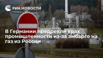 Глава BDI Руссвурм: эмбарго на российский газ будет означать крах немецкой промышленности