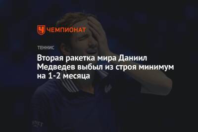 Вторая ракетка мира Даниил Медведев выбыл из строя минимум на 1-2 месяца