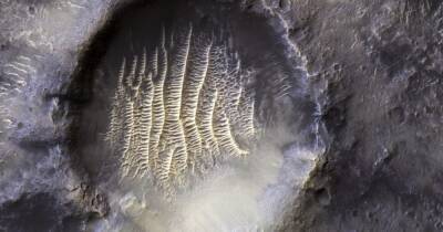 Отпечаток пальца на Марсе. NASA опубликовало новый снимок кратера на Красной планете (фото)