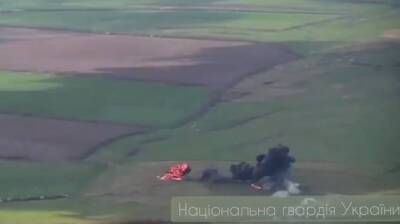 Появилось видео, как нацгвардейцы подстрелили российский вертолет "Аллигатор"