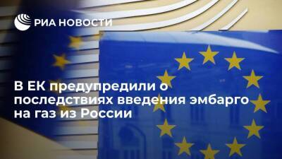 Вице-президент ЕК Юрова: введение эмбарго на газ из России может привести к кризису в ЕС