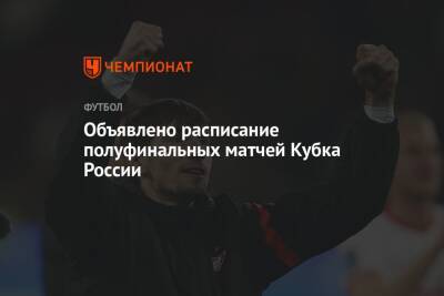Объявлено расписание полуфинальных матчей Кубка России