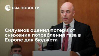 Министр финансов Силуанов: российский бюджет выдержит снижение потребления газа в Европе