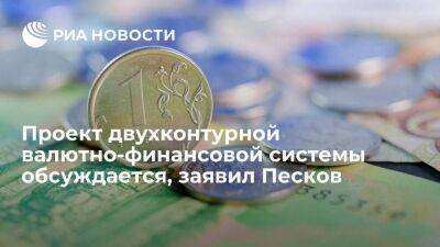 Песков: проект по созданию в России двухконтурной валютно-финансовой системы обсуждается