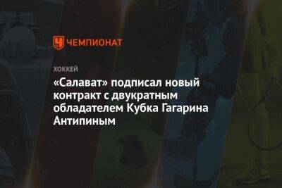 «Салават» подписал новый контракт с двукратным обладателем Кубка Гагарина Антипиным
