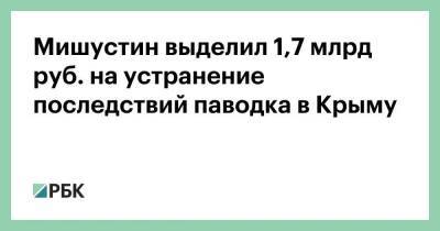Мишустин выделил 1,7 млрд руб. на устранение последствий паводка в Крыму