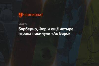 Игорь Бобков - Барберио, Фер и ещё четыре игрока покинули «Ак Барс» - championat.com