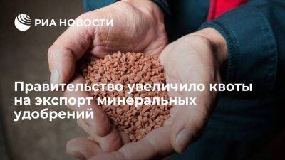 Правительство увеличило квоты на экспорт минеральных удобрений на 501 тысячу тонн