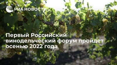 "Росконгресс" сообщил, что первый Российский винодельческий форум пройдет осенью 2022 года