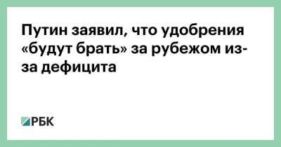 Путин заявил, что удобрения «будут брать» за рубежом из-за дефицита