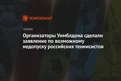 Организаторы Уимблдона сделали заявление по возможному недопуску российских теннисистов
