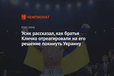 Усик рассказал, как братья Кличко отреагировали на его решение покинуть Украину