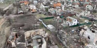 «Здесь была переломная битва за Киев». Опубликовано видео из разрушенного села Мощун