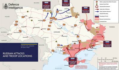 06.04: Британская разведка опубликовала новую карту расстановок сил в Украине