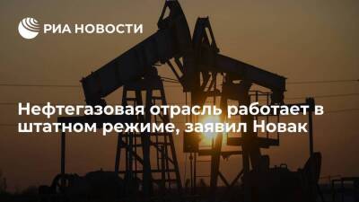 Вице-премьер Новак: нефтегазовая и электроэнергетическая отрасли работают в штатном режиме