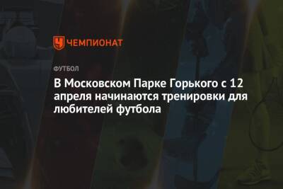 В Московском Парке Горького с 12 апреля начинаются тренировки для любителей футбола
