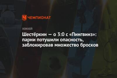 Шестёркин — о 3:0 с «Пингвинз»: парни потушили опасность, заблокировав множество бросков