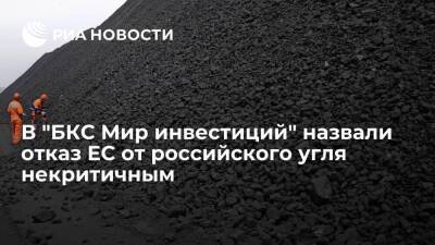Эксперт "БКС Мир инвестиций" Карпунин назвал отказ ЕС от российского угля некритичным
