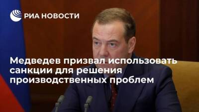 Зампред Совбеза Медведев призвал использовать санкции для решения производственных проблем