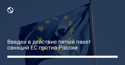 Введен в действие пятый пакет санкций ЕС против России