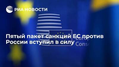 Пятый пакет санкций ЕС против России вступил в силу