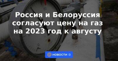 Россия и Белоруссия согласуют цену на газ на 2023 год к августу