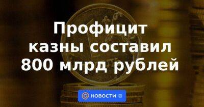 Профицит казны составил 800 млрд рублей