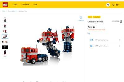 С 1 июня стартуют продажи Оптимуса Прайма от Lego, который превращается в грузовик без необходимости пересобирать его. Стоимость 35-сантиметрового автобота — $170
