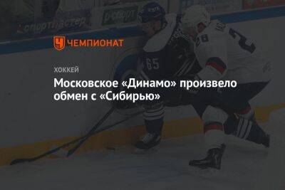 Московское «Динамо» произвело обмен с «Сибирью»