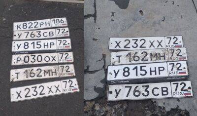 В Тюмени только на улицах Артамонова – Гольцова нашли 6 номерных знаков автомобилей