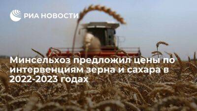 Минсельхоз предложил цены по интервенциям зерна и сахара в 2022-2023 годах