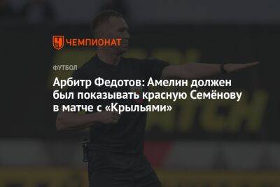 Арбитр Федотов: Амелин должен был показывать красную Семёнову в матче с «Крыльями»