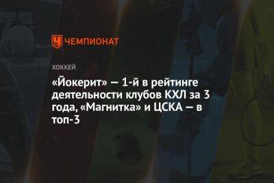 «Йокерит» — 1-й в рейтинге деятельности клубов КХЛ за 3 года, «Магнитка» и ЦСКА — в топ-3