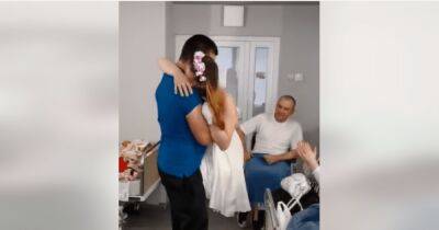 Во Львове вышла замуж медсестра из Лисичанска, потерявшая на войне обе ноги (видео)