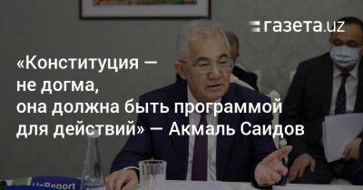 «Конституция — не догма» — Акмаль Саидов