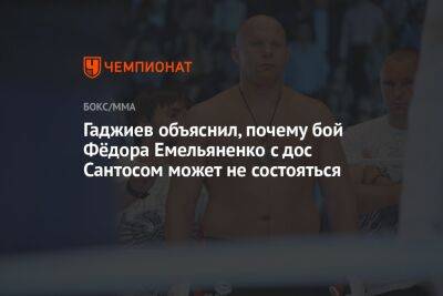 Гаджиев объяснил, почему бой Фёдора Емельяненко с дос Сантосом может не состояться