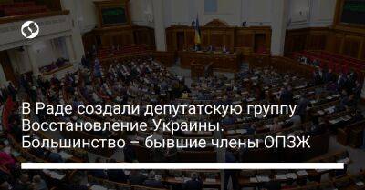 В Раде создали депутатскую группу Восстановление Украины. Большинство – бывшие члены ОПЗЖ