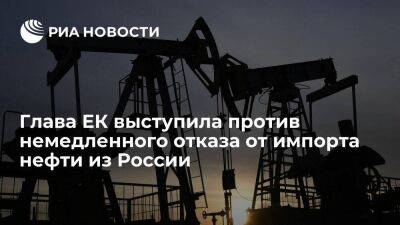 Глава ЕК фон дер Ляйен: полный отказ от импорта нефти из России наполнит ее военную казну