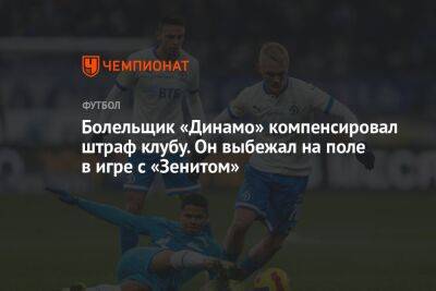 Болельщик «Динамо» компенсировал штраф клубу. Он выбежал на поле в игре с «Зенитом»