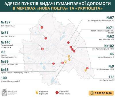 Где в Харькове выдают гуманитарную помощь 25 мая (карта)