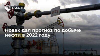 Вице-премьер Новак: добыча нефти в России в 2022 году составит 480-500 миллиона тонн