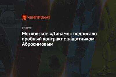 Московское «Динамо» подписало пробный контракт с защитником Абросимовым