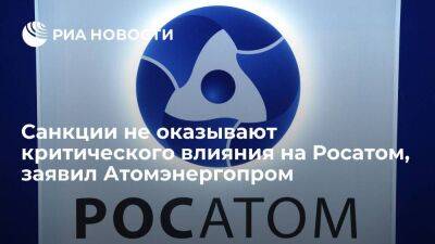 Атомэнергопром: западные санкции не оказывают критического влияния на Росатом
